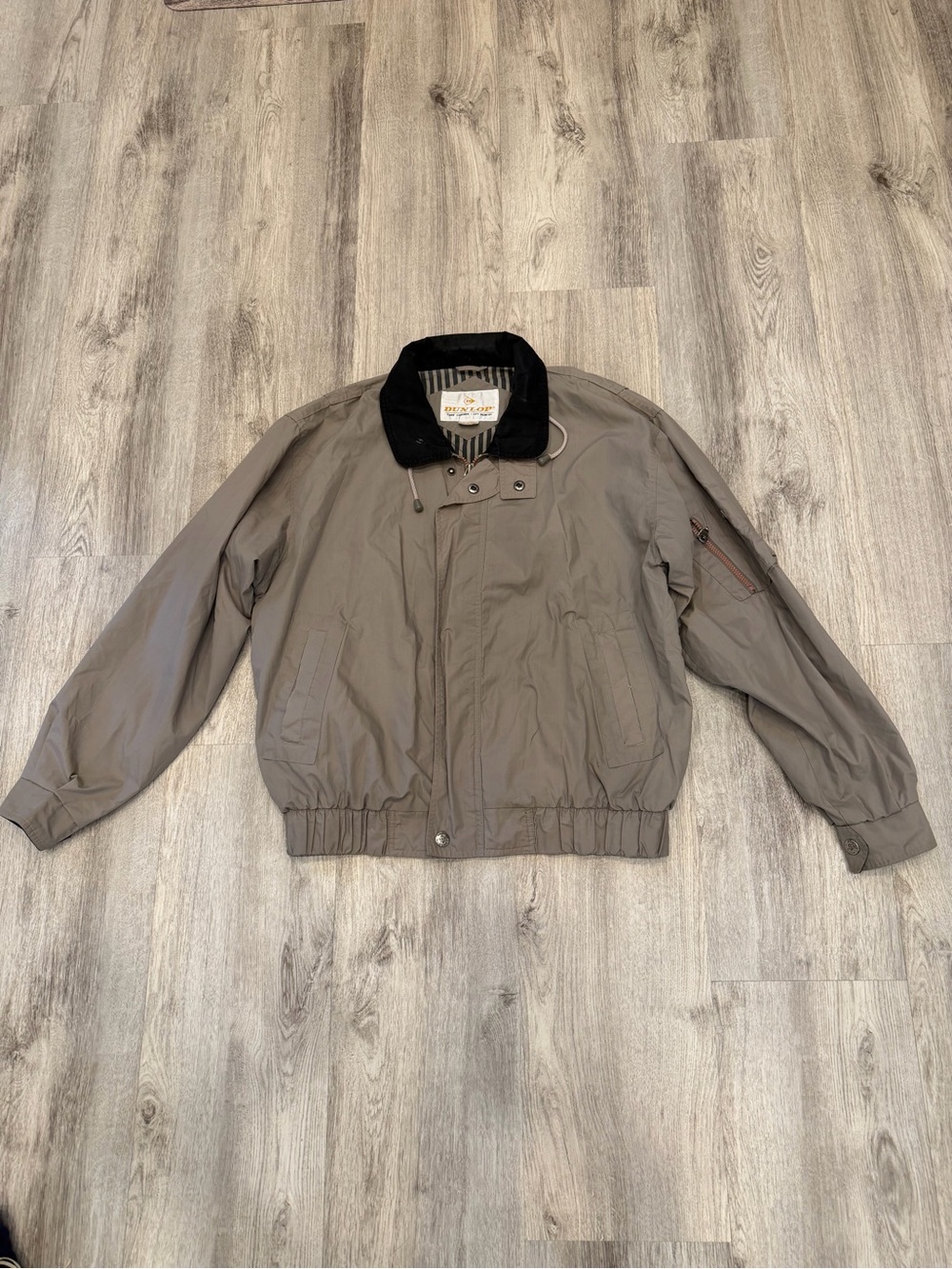 Vintage Dunlop Large Gray Bomber Jacket Golf Windbreaker 90s